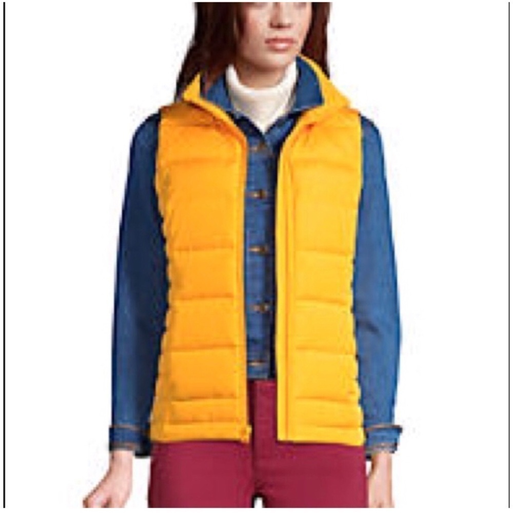LAND'S END Quilted Down/Feather Puffer Vest Size S